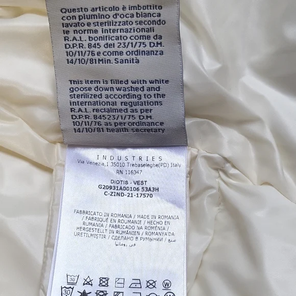 NWT$1550 MONCLER Diotis Hooded Quilted Metallic Pearl Puffer Gilet Vest 1 Small - Picture 12 of 16